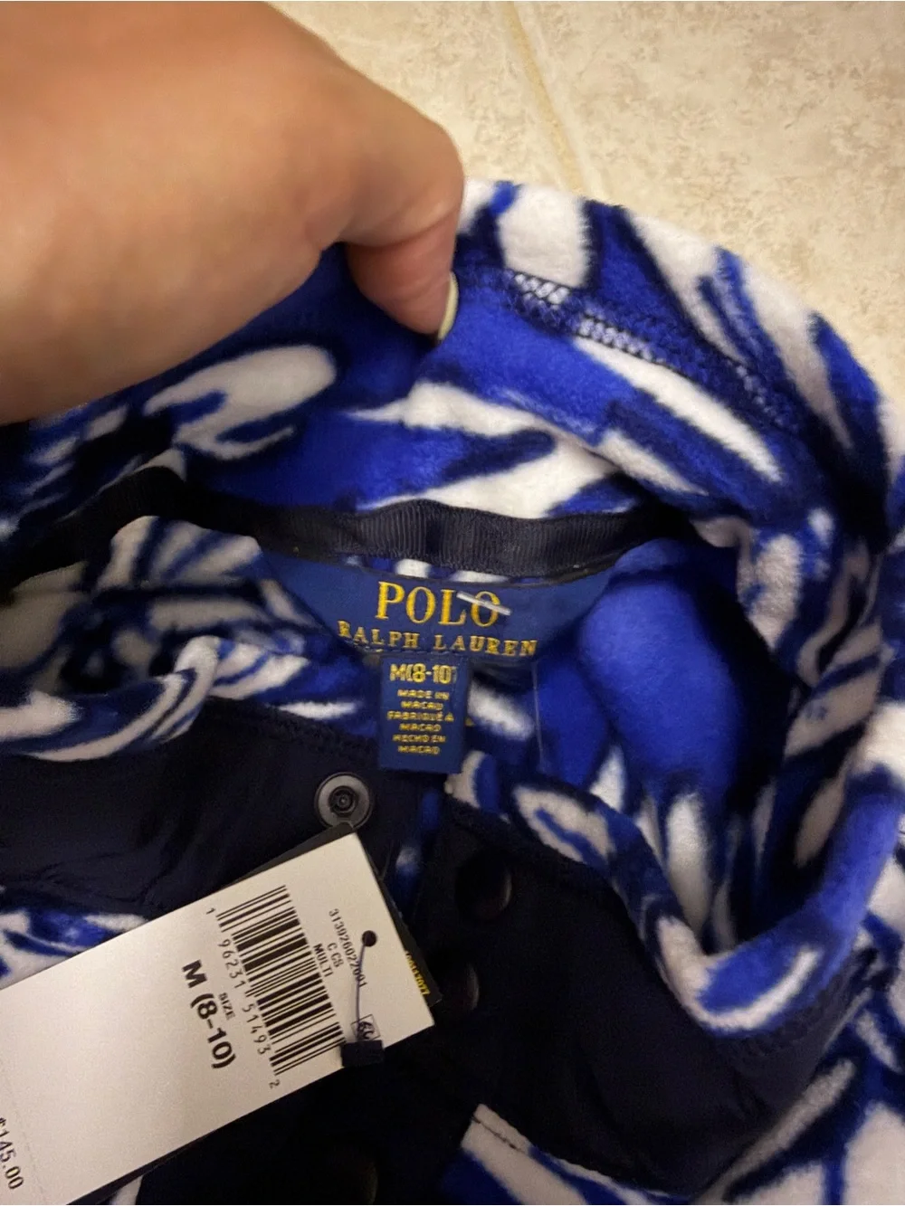 Unisex Polo Ralph Lauren kid boy 8-10 Fleece Pullover Sweater - Cozy